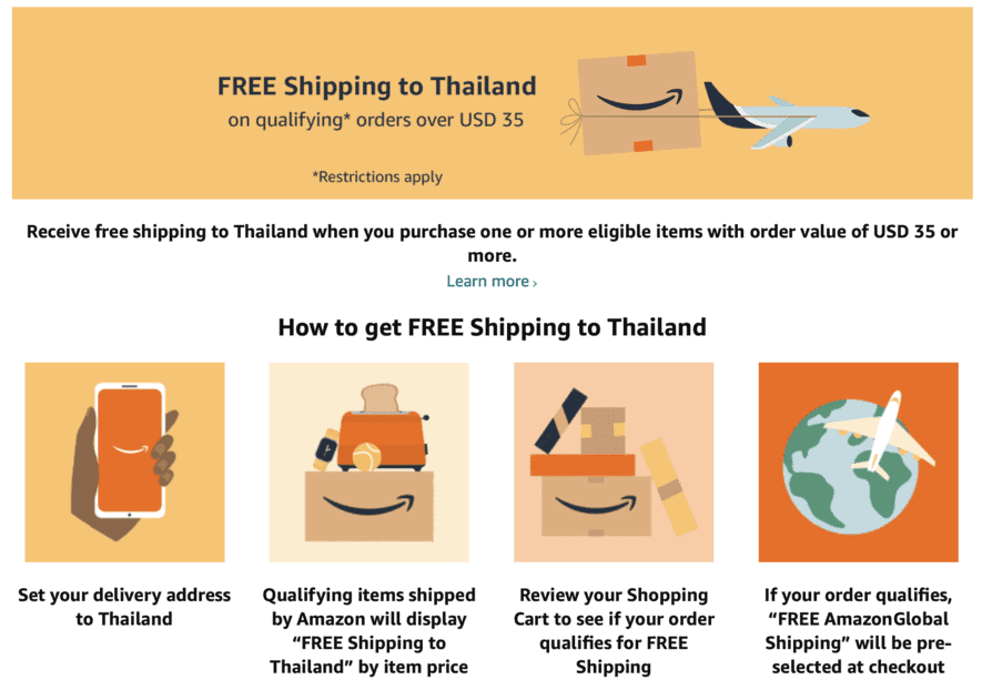 Amazon Thailand free shipping Amazon Thailand free shipping
