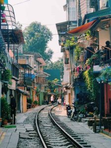 Hanoi train street Hanoi train street