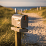 MAILBOX ON A SANDY BEACH MAILBOX ON A SANDY BEACH