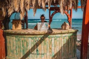 digital nomad with laptop digital nomad with laptop